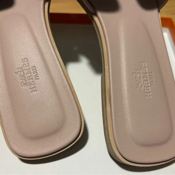 NWT Hermès Epsom Oran Sandals in Rose Porcelaine SZ 40